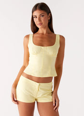 Coastline Mini Shorts - Yellow