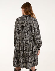 Printed Smock Shirt Dress