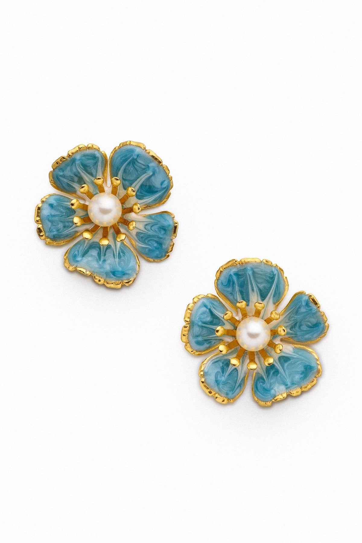 Dusty Blue Flora Earrings