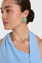 Dusty Blue Flora Earrings