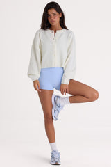 Knit Cropped Cardigan in Ivory