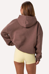 Embroidered Oversized Hoodie in Cocoa