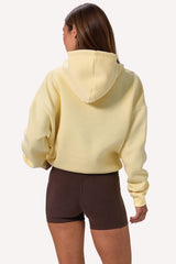 Embroidered Oversized Hoodie in Soft Yellow