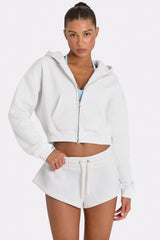 Oversized Zip-Up Hoodie  in Coconut