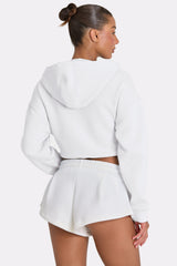 Oversized Zip-Up Hoodie  in Coconut