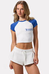 Graphic-Print Cropped T-Shirt in White