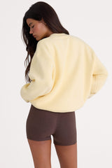 Ribbed Knit Oversized Jumper in Lemon