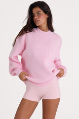 Ribbed Knit Oversized Jumper in Pale Pink