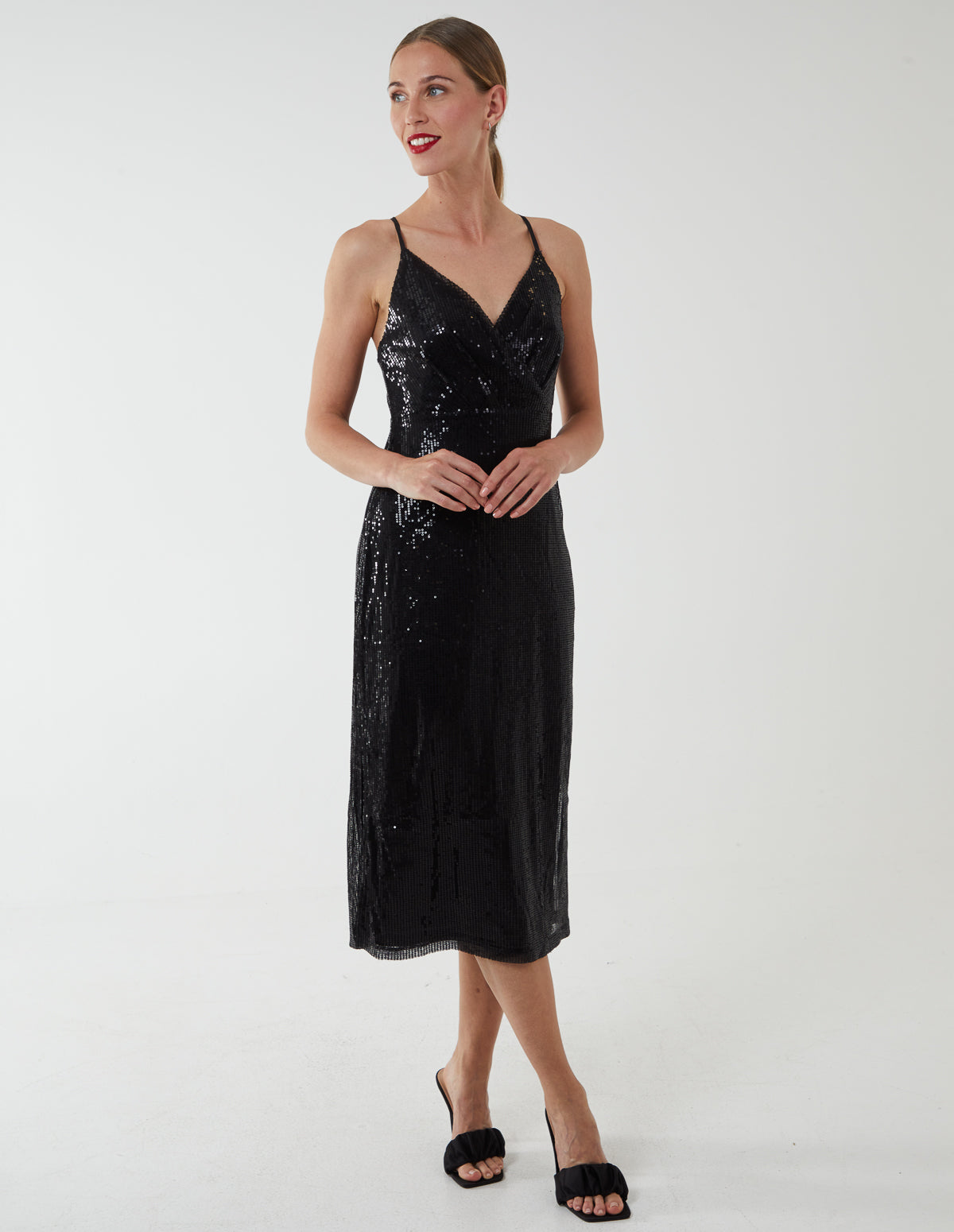 Wrap Front Cami Midi Dress
