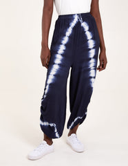 Tie Dye Ruched Harem Trousers
