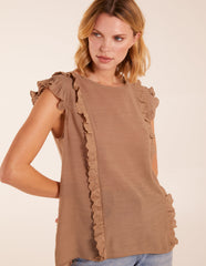 Button Back Frill Top