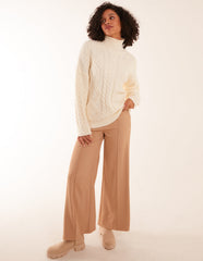 Cable Knit Roll Neck Jumper