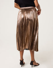 Metallic Pleated Tulle Skirt