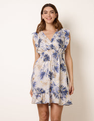 Tropical Dress With Leaf Print