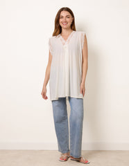 V Lace Trim Top