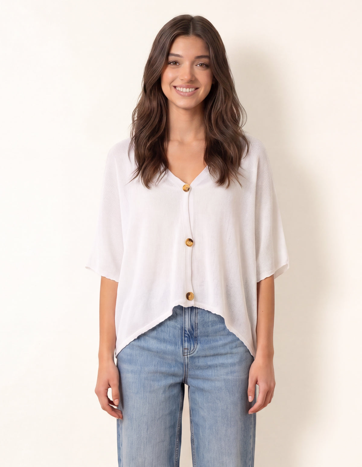 Thin Knit Button Front Boxy Cardigan