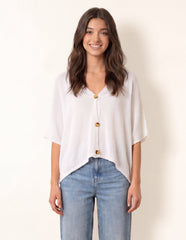 Thin Knit Button Front Boxy Cardigan