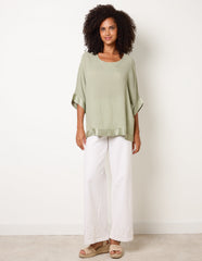 Viscose Crinkle Top With Satin Finish
