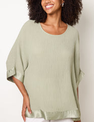 Viscose Crinkle Top With Satin Finish