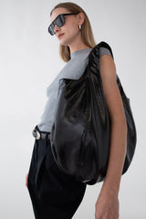 PADDED VEGAN LEATHER TOTE BAG