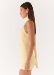 Breaking News Micro Mini Dress - Yellow