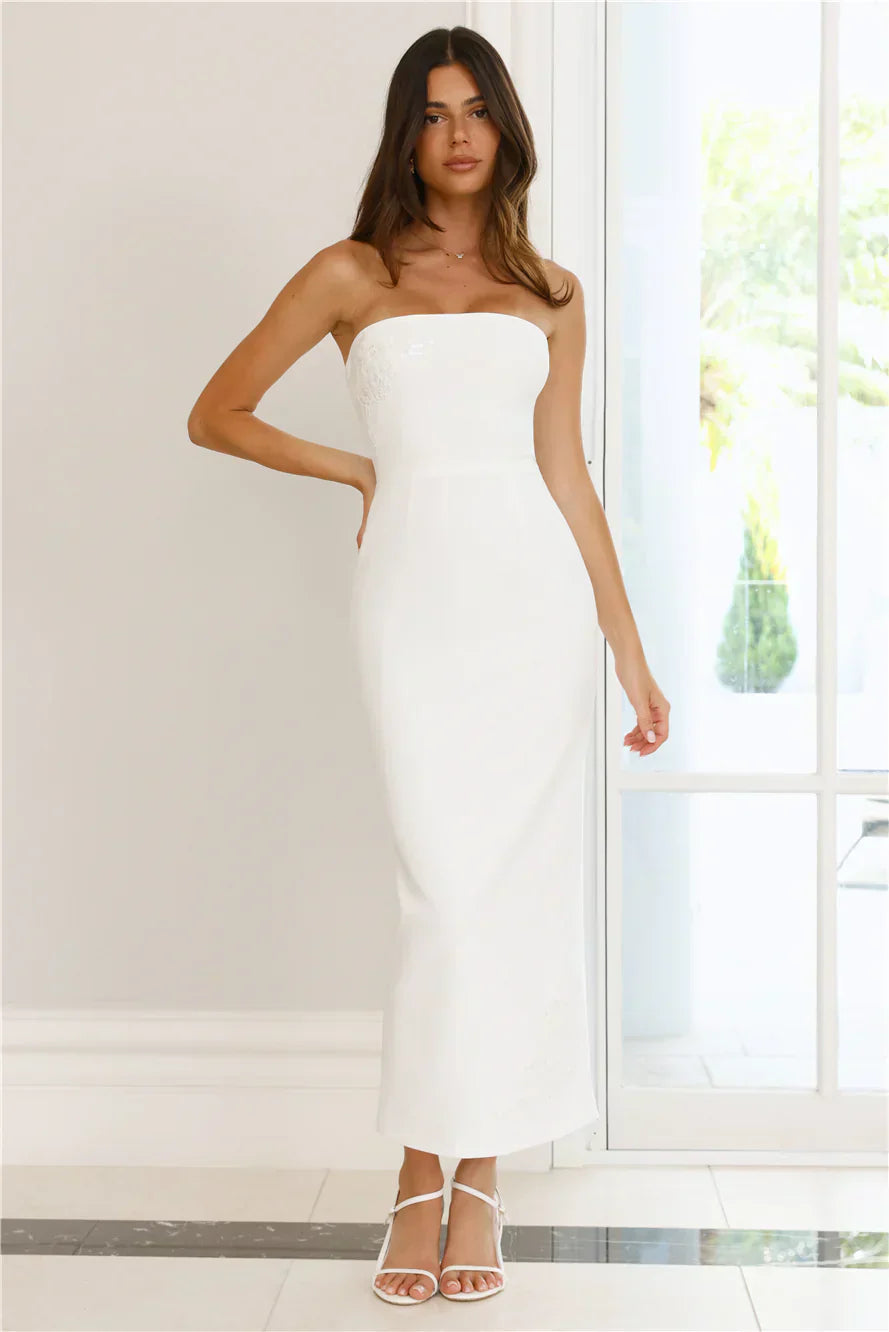 Serenade Of Love Strapless Maxi Dress