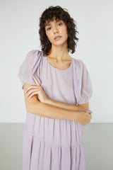 PUFF SLEEVE TIERED DRESS