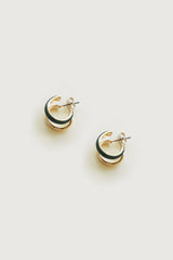 DOUBLE HOOP STONE EARRING
