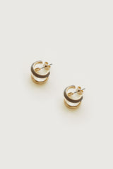 DOUBLE HOOP STONE EARRING