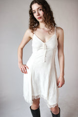 Floral Mesh Lace Hanky Hem Mini Dress
