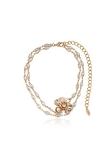 Bezel Layered Flower Necklace