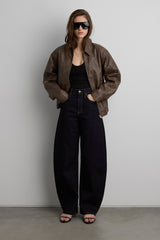 HIGH RISE BARREL LEG JEAN