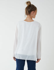 Long Sleeve Pleated Top