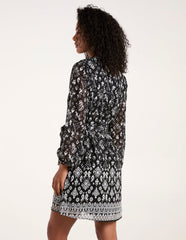 Tie Neck & Waist Mini Smock Dress