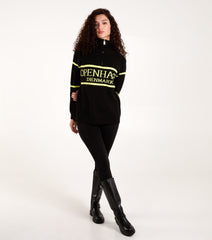 Zip Neck Logo Jumper