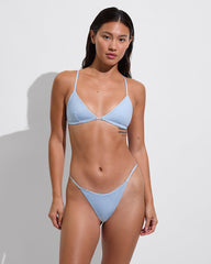 Skinny Dip Bottom - Splash Stripe Horizontal: Blue Skies / Coconut