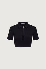 COLLARED HALF ZIP TEE