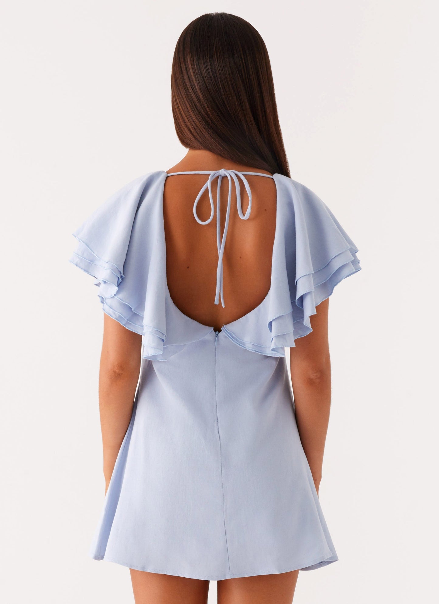 Taye Linen Mini Dress - Blue