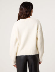 Diamante Sequin Brochure Button Front Cardigan