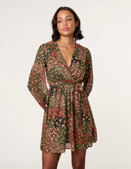 Gold Foil Patchwork Mini Dress