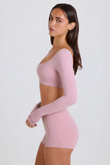 High-Waist Mini Shorts in Mauve
