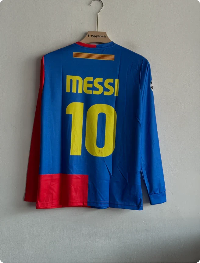 BARCELONA 2008-09 HOME PRINTED KIT MESSI FULLSLEEVE