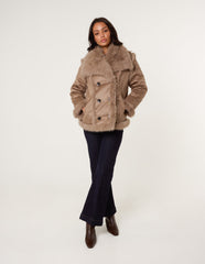 Reversible Short Faux Fur Coat
