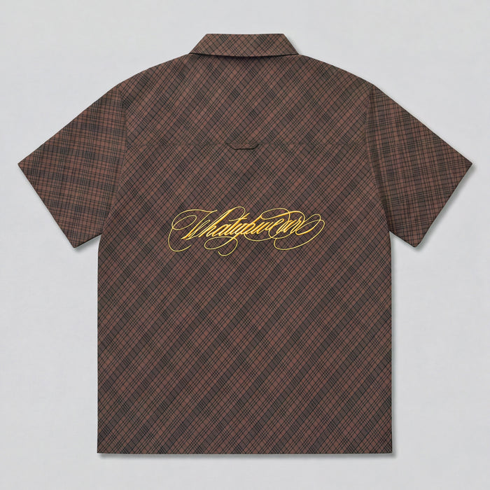 Camisa WhatUp Men Cuadros Boxy Brown