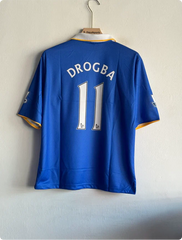 CHELSEA 2008-09 HOME KIT DROGBA FIVESLEEVE POLO PREMIUM