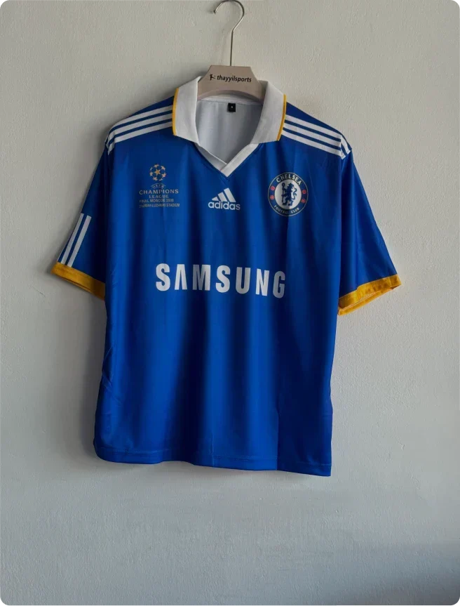 CHELSEA 2008-09 HOME KIT DROGBA FIVESLEEVE POLO