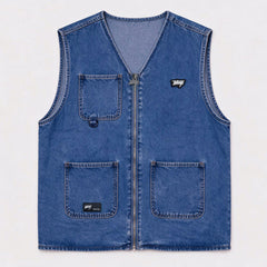 Denim Vest WhatUp Full Zipper Light Blue