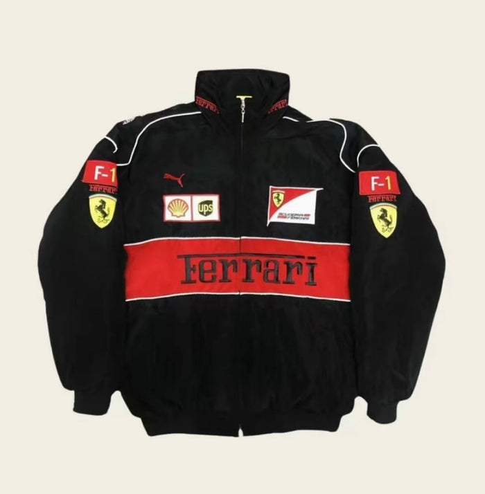 F-1 Black Parachute Jacket printed