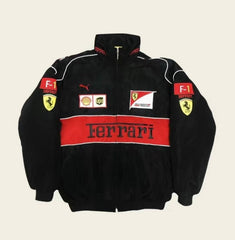 F-1 Black Parachute Jacket printed