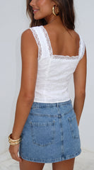 Rosa Eyelet Lace Top - White